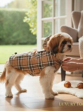 The Worthy Dog Water-Resistant Plaid London Raincoat Size Medium NWT